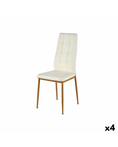 Matsalsstol Gift Decor Vit Trä Polyuretan Järn 42 x 51 x 97 cm (4 antal)