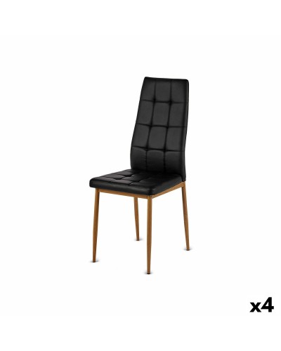 Dining Chair Gift Decor Black Wood Polyurethane Iron 42 x 51 x 97 cm (4 Units)