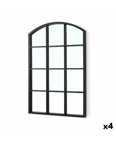 Wandspiegel Gift Decor Zwart Venster 50,5 X 2,5 X 76 cm (4 Stuks)