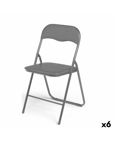 Chaise Pliante Gift Decor Gris (6 Unités)