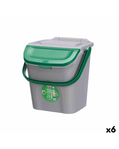 Jäteastia Stefanplast ECOWAY Vihreä Harmaa polypropeeni 28 L Pinottava (6 osaa)