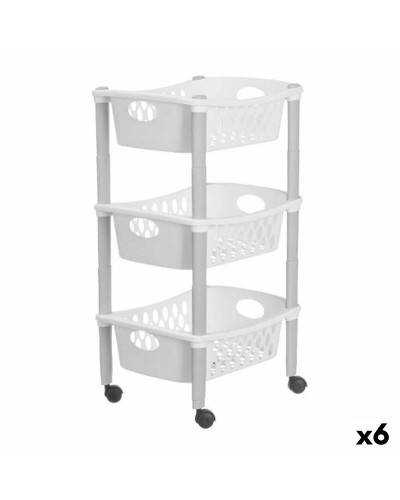 Carrito Verdulero Stefanplast Blanco Plástico 40 x 29,5 x 68,5 cm (6 Unidades)