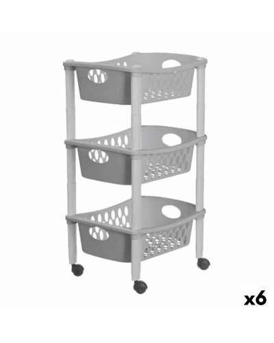 Grönsaksvagn Stefanplast Grå Plast 40 x 29,5 x 68,5 cm (6 antal)