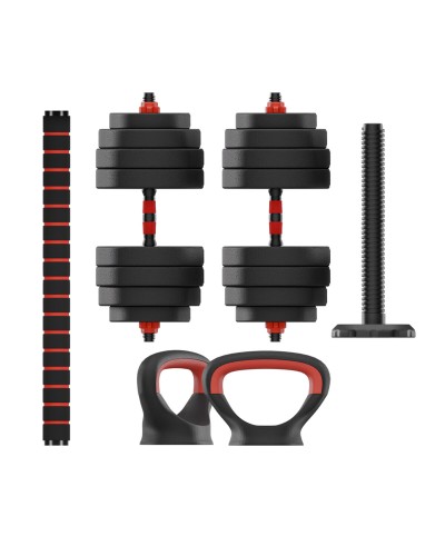 Kettlebell- und Hantelset KSIX Schwarz 20 kg 19 Stücke