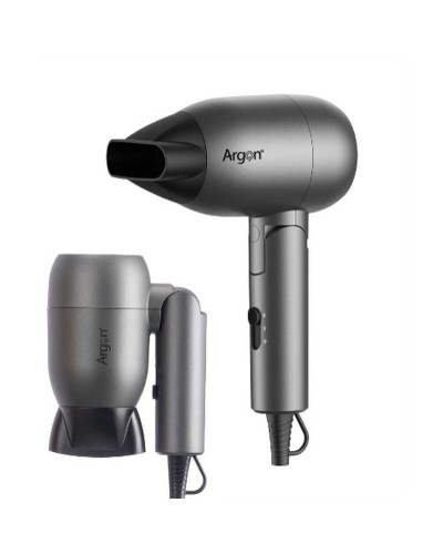 Asciugacapelli Pieghevole Argon Nero Argentato 1500 W