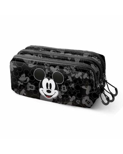 Portatodo Triple Mickey Mouse Year Negro 23 x 10 x 11 cm