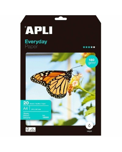 Apli Fotopapier Glänzend A4 - 20 Blatt - Hochwertiger Fotodruck
