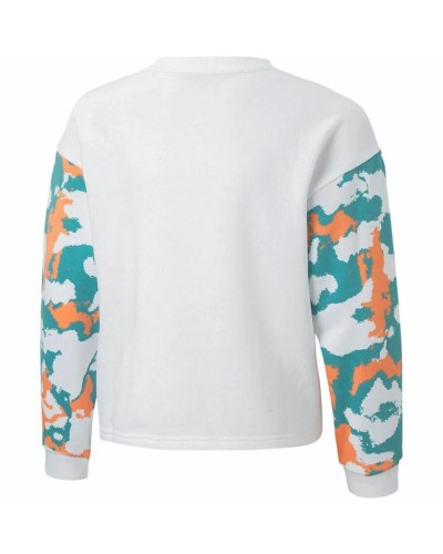 Hoodless Sweatshirt for Girls Puma Alpha Crew G White