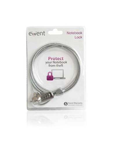 Ewent Câble de Sécurité Antivol 1.5m pour Ordinateur Portable et PC
