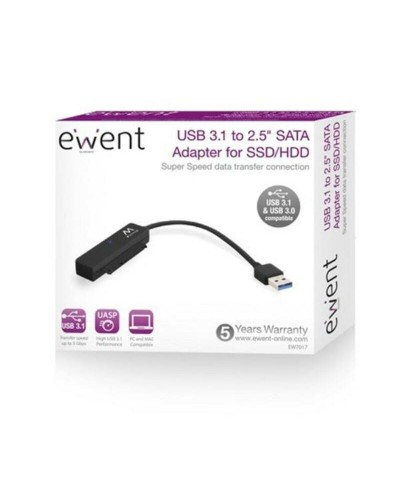 Ewent EW7017: Adaptador USB 3.0 a SATA para Disco Duro de 2.5" - Transferencia Rápida
