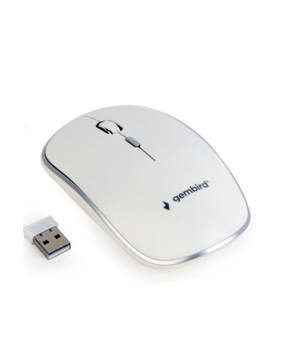 Gembird MUSW-4B-01-W Mouse Ottico Wireless Bianco - Design Ergonomico
