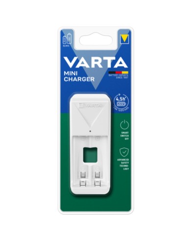 Varta Mini Chargeur Blanc AA/AAA - Compact et Rapide pour 2 Piles
