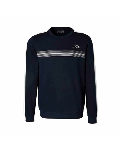 Kappa Herren Sweatshirt Marineblau Rundhalsausschnitt - Sport & Freizeit
