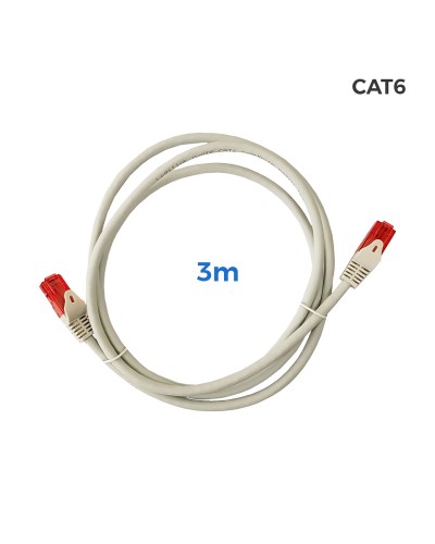 Câble Réseau Rigide CAT6 EDM 3m Gris - Connexion Internet Rapide
