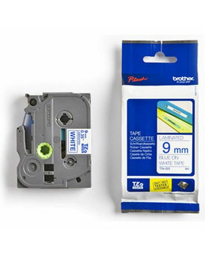 Brother TZe-223 Nastro Laminato 9mm Blu/Bianco - Etichettatrice
