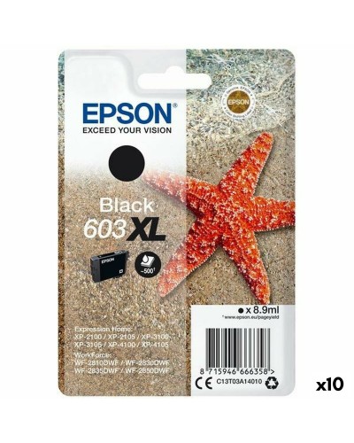 Epson 603XL Schwarz - Original Tintenpatronen Multipack (10 Stück) - Hohe Reichweite
