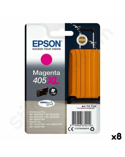 Epson Workforce Pro Magenta - Cartouche d'encre d'origine (8 pièces) - Impression professionnelle
