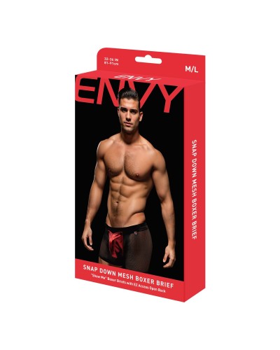 Men's Boxer Envy Black - Stretch Cotton - Comfortable Underwear S/M
