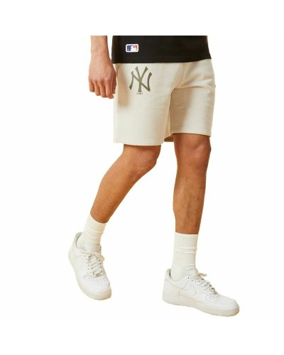 New Era Pantalones Cortos Deportivos Hombre MLB New York Beige - Transpirables
