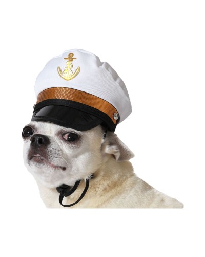 Dog Costume White Hat Sailor
