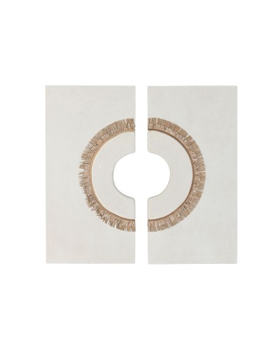 Wall Decoration Home ESPRIT White Natural Circle Scandi 120 x 6 x 120 cm (2 Pieces)