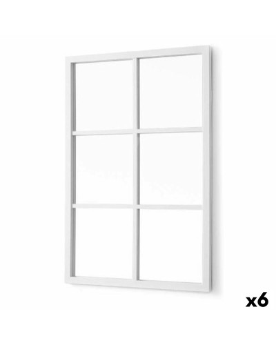 Wall mirror Gift Decor White Squares 70 x 47 x 2 cm (6 Units)
