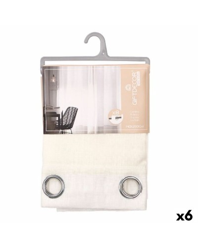 Gardin Gift Decor Vit 140 x 260 cm Ränder (6 antal)