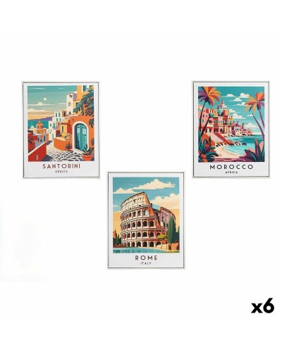 Toile Gift Decor Ville 40 x 3 x 50 cm (6 Unités)