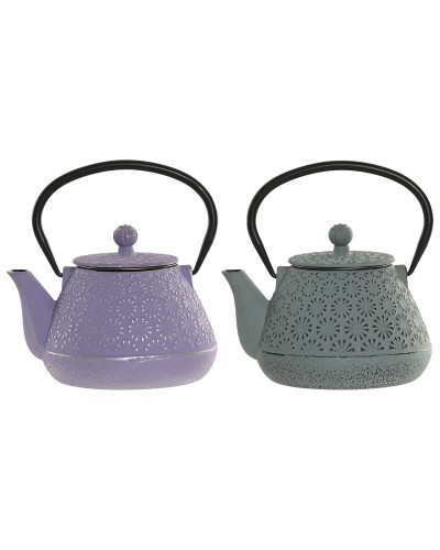 Théière Home ESPRIT Vert Acier inoxydable Fer 600 ml (2 Unités)