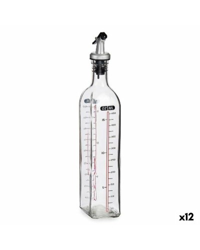 Aceitera Vivalto Transparente Vidrio Silicona Polipropileno 500 ml (12 Unidades)