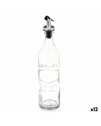 Cruet Vivalto Transparent Glass Silicone polypropylene 500 ml (12 Units)