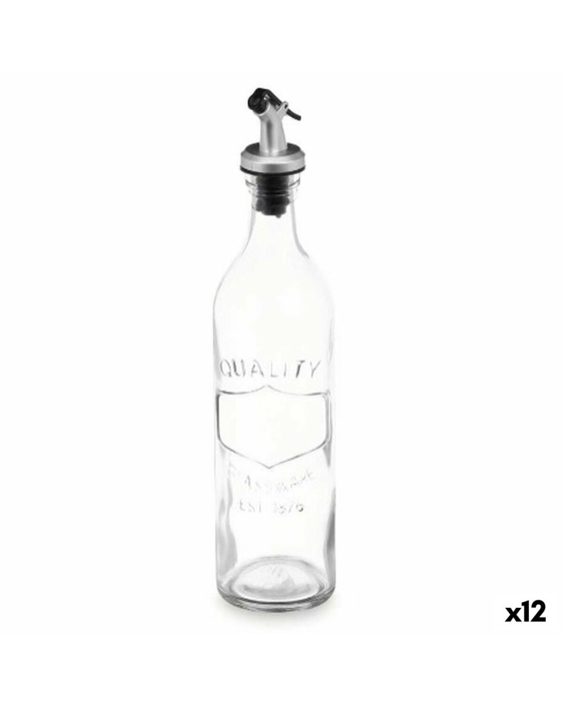 Cruet Vivalto Transparent Glass Silicone polypropylene 500 ml (12 Units)