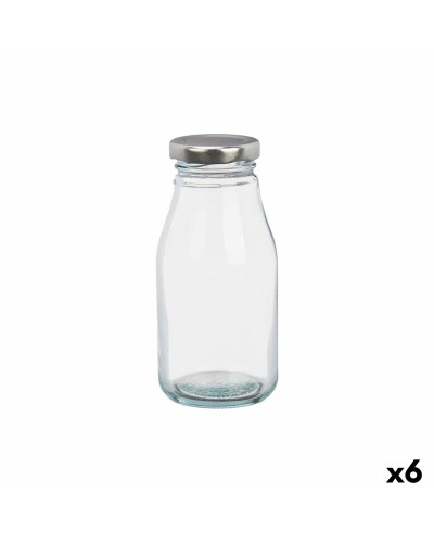 Glass Bottle Vivalto Transparent Silver PVC Metal Glass 250 ml (6 Units)