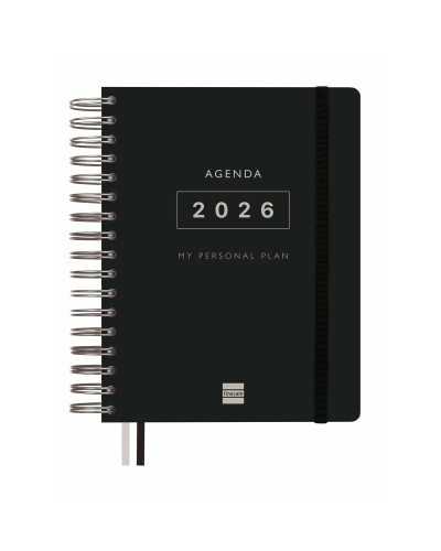 Agenda Finocam Noir quarto 15,5 x 21,7 cm