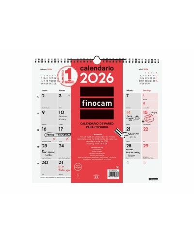 Calendario da parete Finocam Carta 34 x 32 cm