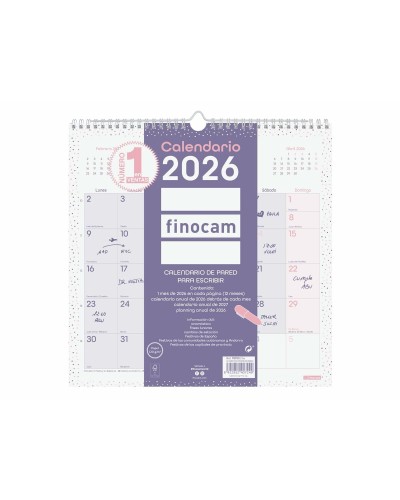 calendrier mural Finocam Multicouleur Papier 30 x 30 cm