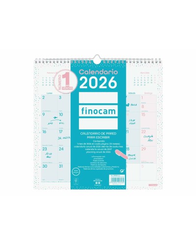 calendrier mural Finocam Multicouleur Papier 30 x 30 cm