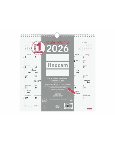 calendrier mural Finocam Multicouleur Papier 30 x 30 cm