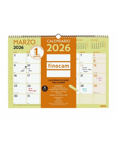 Muurkalender Finocam Multicolour A3 Papier