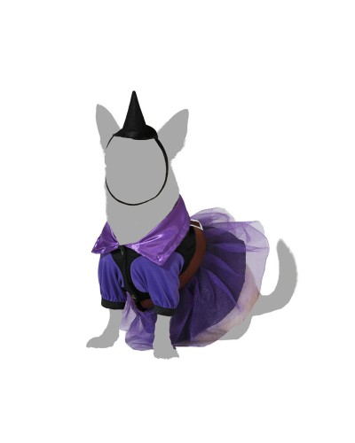 Costume de Sorcière pour Chiens, Taille Moyenne - Transformez Votre Ami à Fourrure en Magicien
