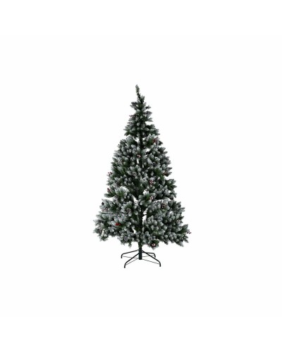 DKD Home Decor Albero di Natale Ananas Nevoso in PVC Bianco-Rosso-Verde, 125 x 125 x 210 cm