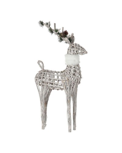 Lumière LED de Noël DKD Home Decor Blanc Osier, 3 Unités - 53 x 19 x 90 cm
