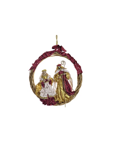 Kerststal set DKD Home Decor Gouden Kroon 30 x 5 x 30 cm 50 x 5 x 50 cm