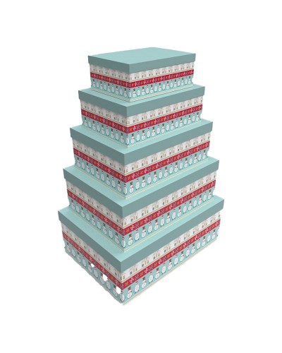 Stapelbare Boxen Mehrfarbig DKD Home Decor 50x35x25cm (5er Set)
