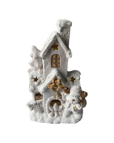 DKD Home Decor Hogar, Decoraciones Navideñas Blancas, 32 x 21 x 52 cm
