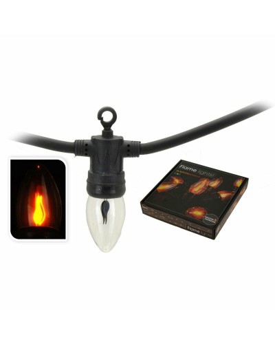 LED-Lichterkette Lifetime 5,1 m + 1,5 m, Schwarz, Flammeneffekt
