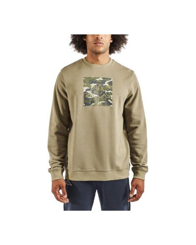 Kappa Isoa Felpa Uomo Marrone Senza Cappuccio - Casual & Sport
