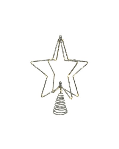 Étoile de Noël Lumineo Argentée, 20 x 5 x 25 cm, MicroLED

