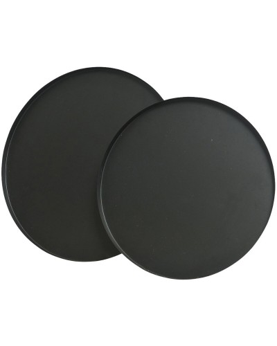 Lifetime Plateaux Noir Mat, Set de 2, Diamètre 35 cm, Idéal pour Servir et Décorer
