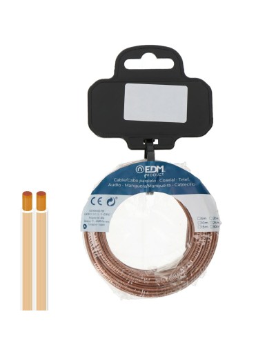 Cable Paralelo Plano EDM - Transparente, 10 m, 2 x 0,75 mm

